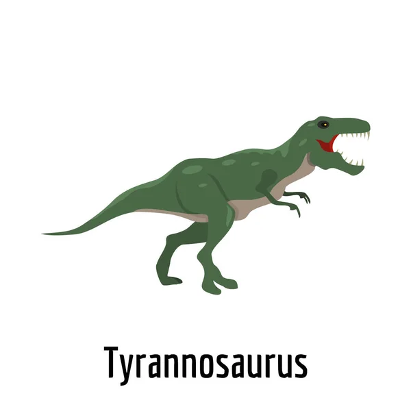 Tyrannosaurus simgesi, düz stil. — Stok Vektör