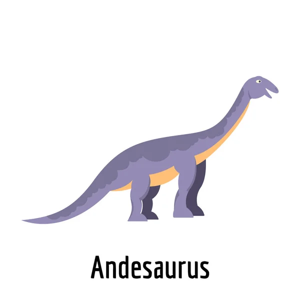 Andesaurus 아이콘, 평면 스타일. — 스톡 벡터