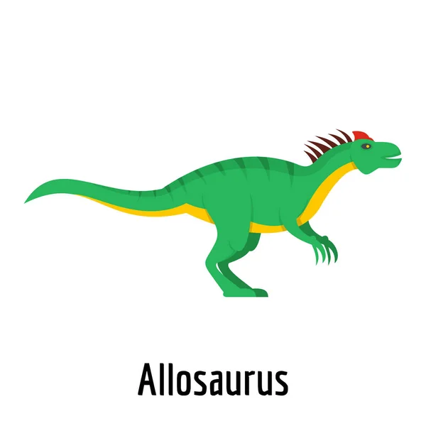 Allosaurus ikon, platt stil. — Stock vektor