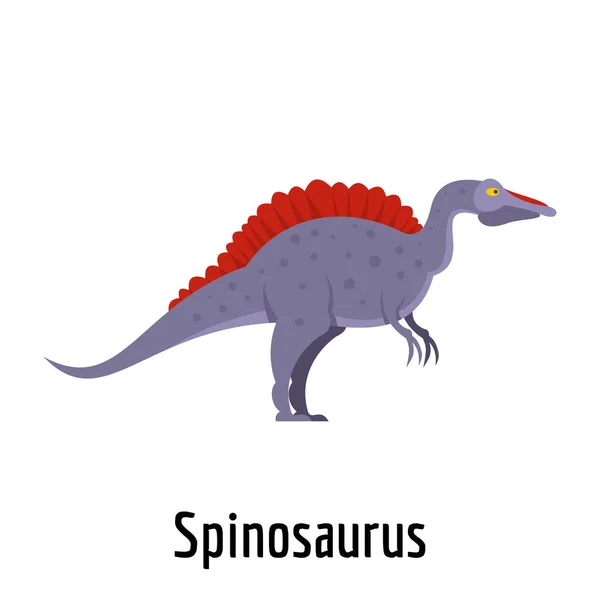 Spinosaurus ikon, platt stil. — Stock vektor