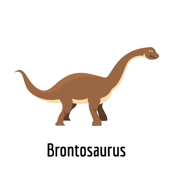 Brontosaurus ikon, platt stil. — Stock vektor