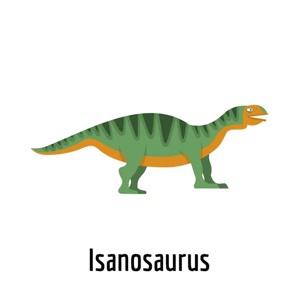Isanosaurus εικονίδιο, επίπεδη στυλ. — Διανυσματικό Αρχείο