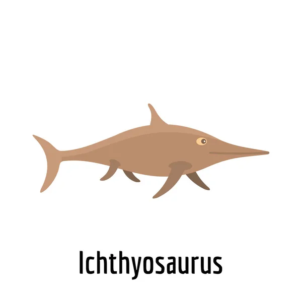 Ихтиозавр, плоский стиль . — стоковый вектор
