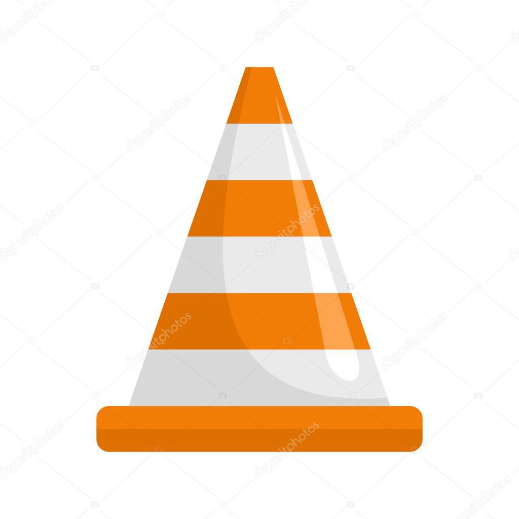 Attention cone icon, flat style