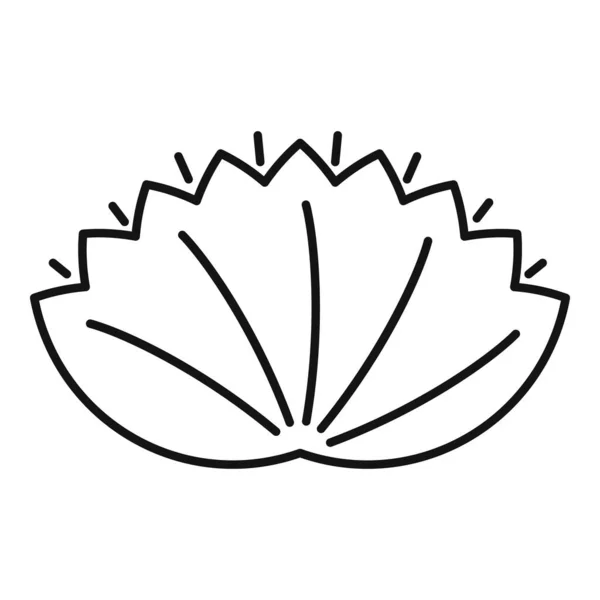 Ikon bunga Lotus, gaya garis luar - Stok Vektor