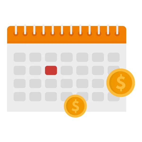 Icona del calendario fiscale, stile piatto — Vettoriale Stock