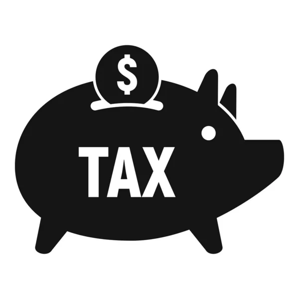 Ikona daňové piggybank, jednoduchý styl — Stockový vektor