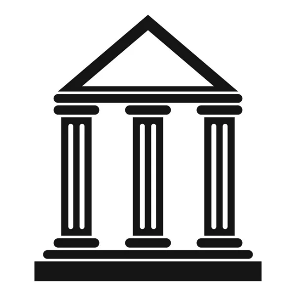 Icono del edificio del banco, estilo simple — Archivo Imágenes Vectoriales