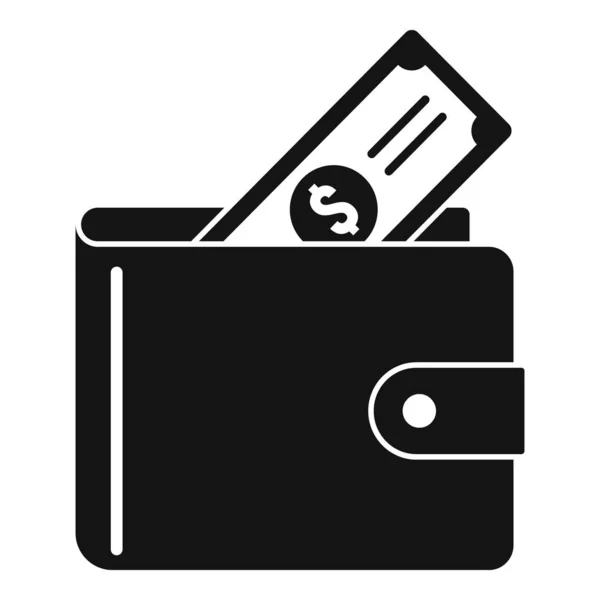 Pełne pieniądze ikona portfela, prosty styl — Wektor stockowy