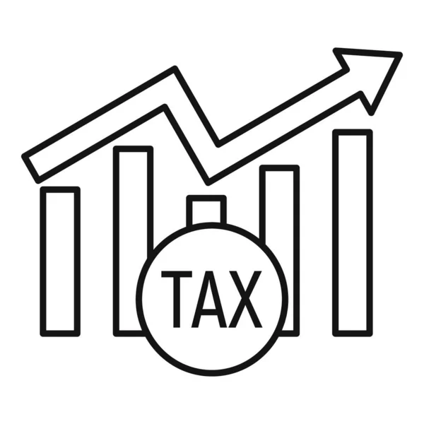 税務財務グラフのアイコン、アウトラインスタイル — ストックベクタ