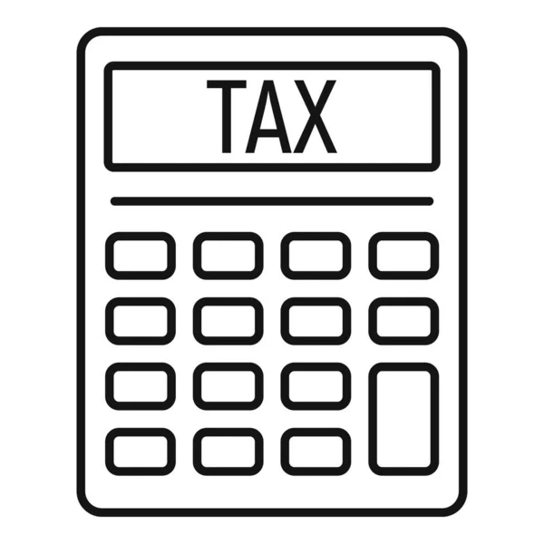 Tax calculator icon, outline style — Stock Vector