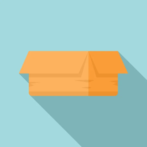 Icona della scatola di cartone, stile piatto — Vettoriale Stock