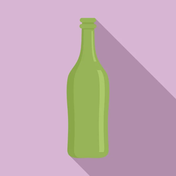 玻璃酒瓶图标，平面样式 — 图库矢量图片