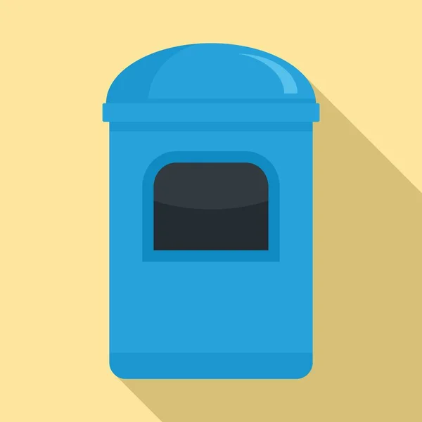 Ícone de caixa de lixo, estilo plano — Vetor de Stock