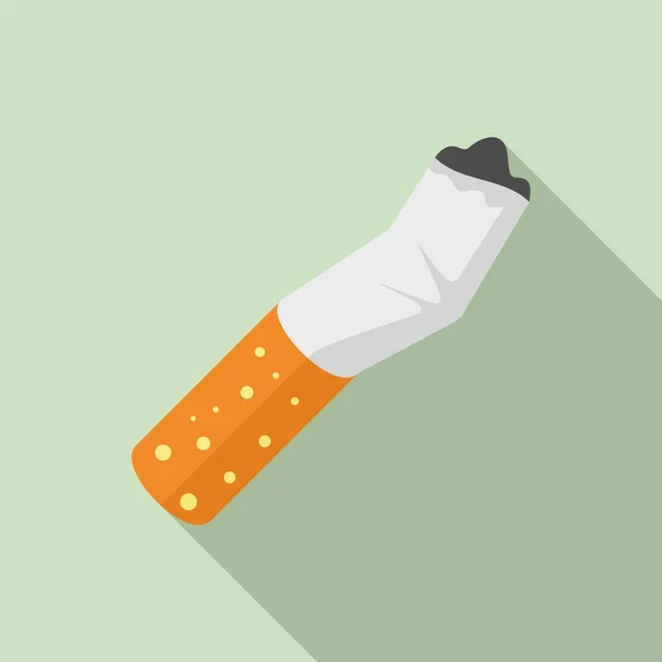 Verbrande sigaret icoon, platte stijl — Stockvector