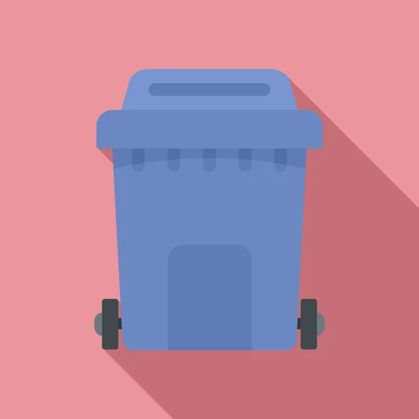 Plastová ikona popelnice, plochý styl — Stockový vektor
