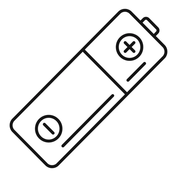Icono de batería usado, estilo de esquema — Vector de stock