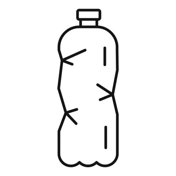 Plastic bottle icon, outline style — Stock Vector