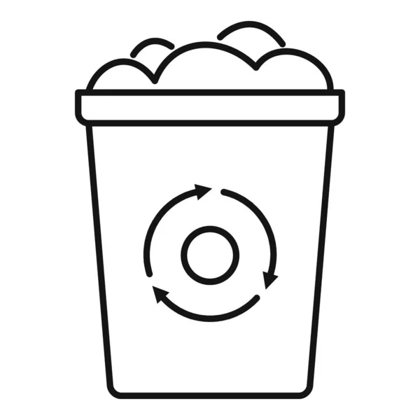 Recycling bin garbage icon, outline style — Stock Vector