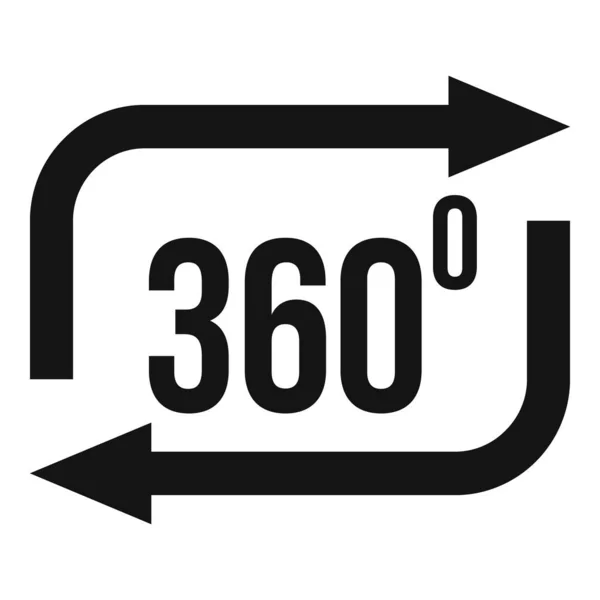 Icono de simulación de 360 grados, estilo simple — Archivo Imágenes Vectoriales