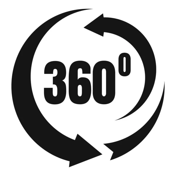 Ícone de rotação de 360 graus, estilo simples —  Vetores de Stock
