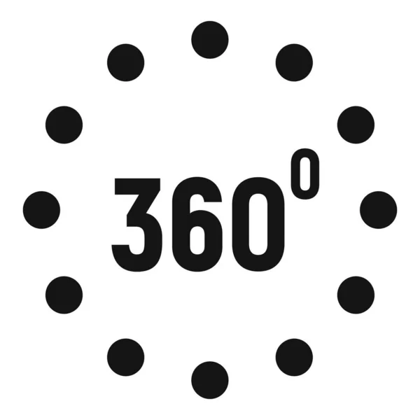 Simulazione icona a 360 gradi, stile semplice — Vettoriale Stock