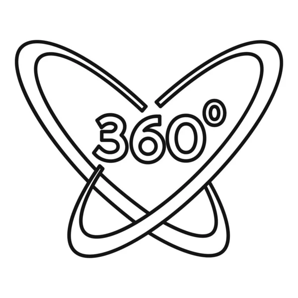 Vr helmet 360 degrees icon, outline style — Stock Vector