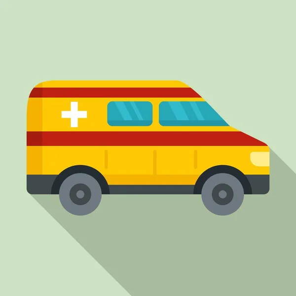 Ícone de carro de ambulância, estilo plano —  Vetores de Stock