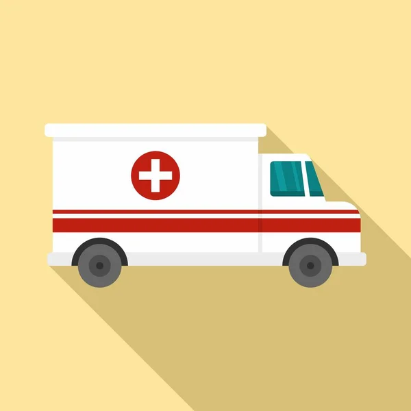 Icono furgoneta de ambulancia, estilo plano — Archivo Imágenes Vectoriales