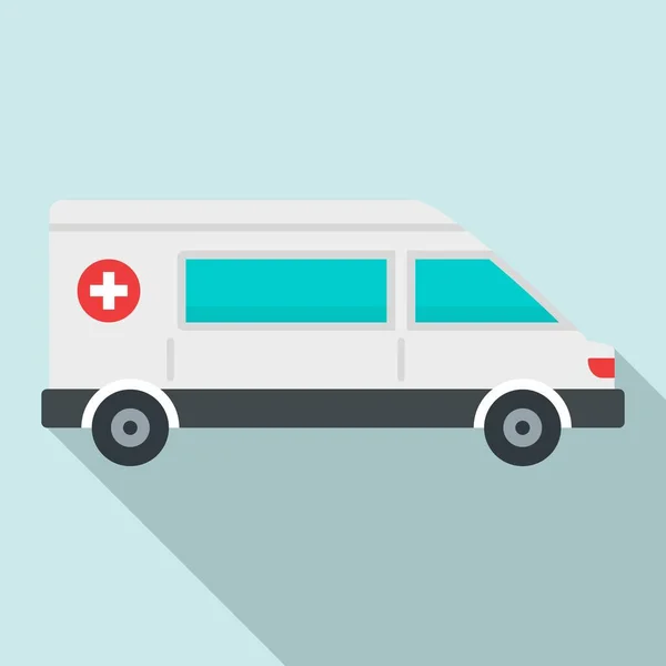 Naléhavá ikona ambulance, plochý styl — Stockový vektor