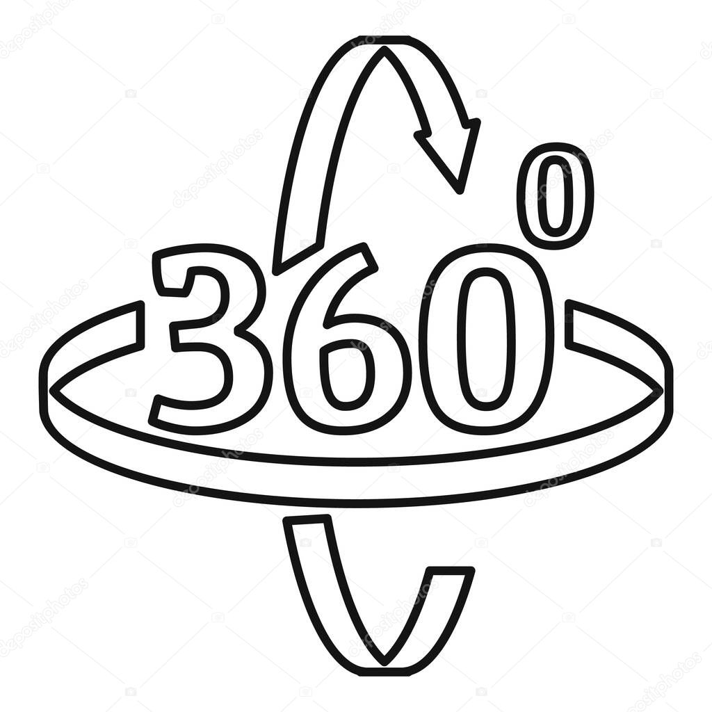 360 degrees rotation icon, outline style