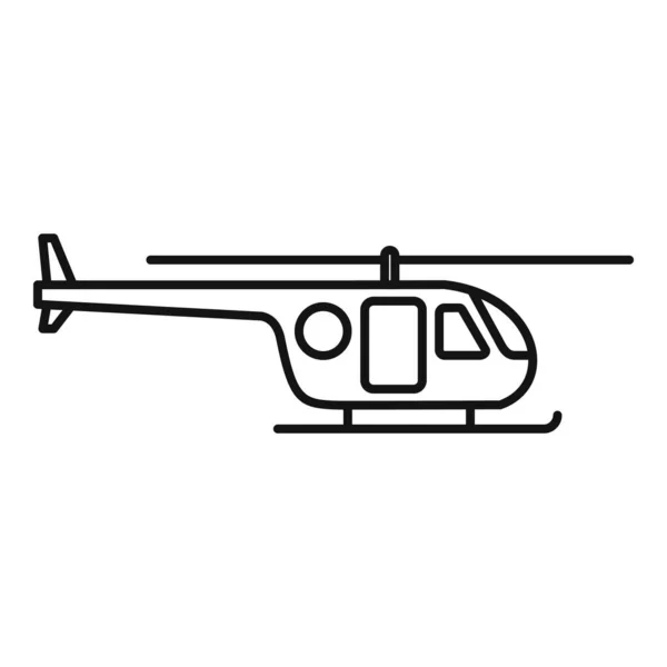 Icono de helicóptero ambulancia cielo, estilo contorno — Vector de stock