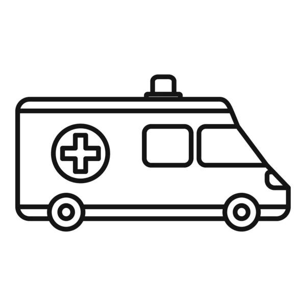 Ícone de ambulância, estilo esboço — Vetor de Stock