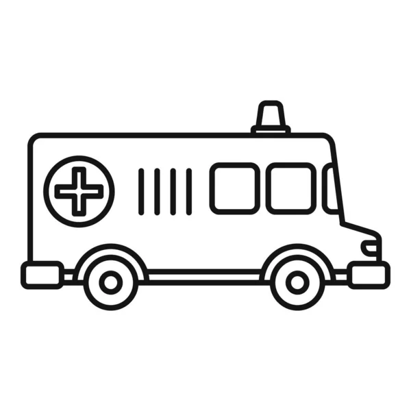 Alte Krankenwagen-Ikone, Umrissstil — Stockvektor