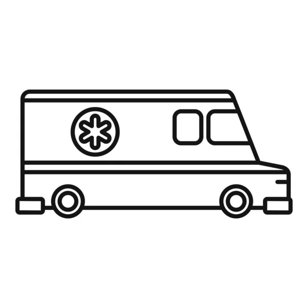 Ambulance voertuig pictogram, overzichts stijl — Stockvector