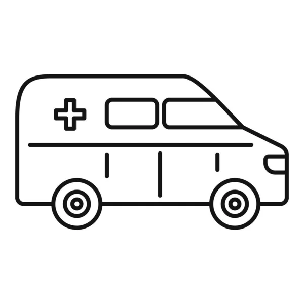 Значок машины скорой помощи, стиль очертаний — стоковый вектор