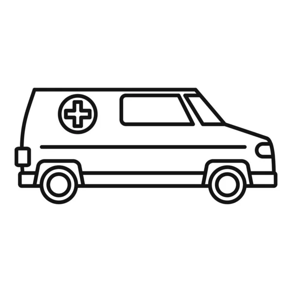 Paramedische ambulance pictogram, overzichts stijl — Stockvector