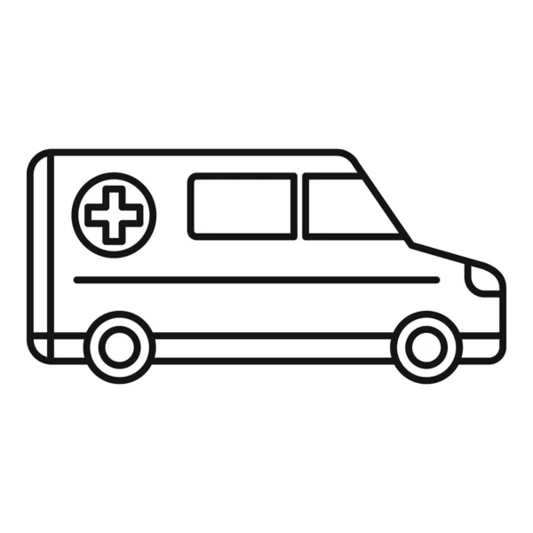 Hospital ambulance icon, outline style — Stock Vector