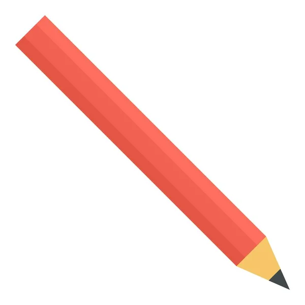 Ícone de lápis vermelho, estilo plano — Vetor de Stock
