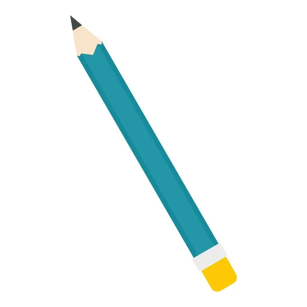 Mavi kalem simgesi, düz stil — Stok Vektör