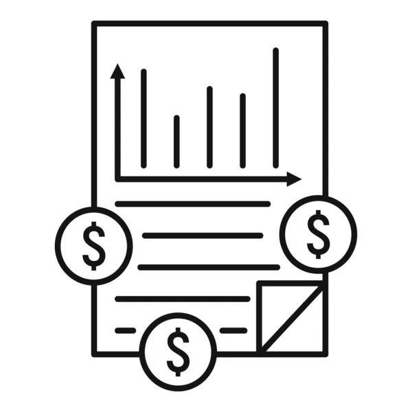 Icono de gráfico de finanzas, estilo de esquema — Archivo Imágenes Vectoriales