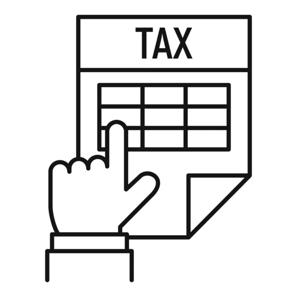 税务时间纸图标,轮廓风格 — 图库矢量图片