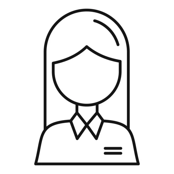 Icône avatar femme, style contour — Image vectorielle