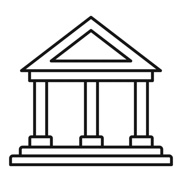 Icono del edificio del banco, estilo del esquema — Vector de stock