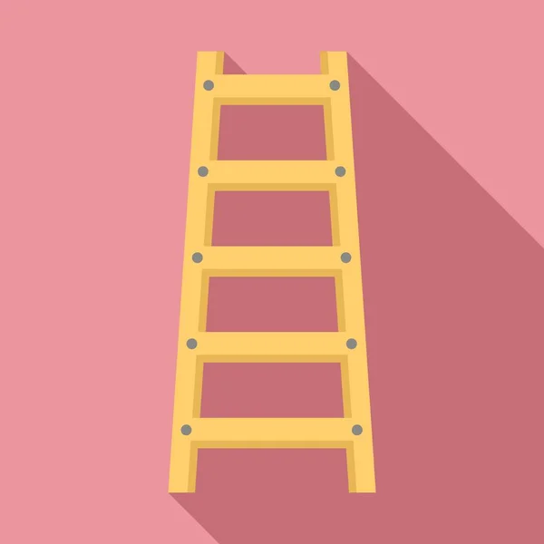 Icono de escalera de madera, estilo plano — Archivo Imágenes Vectoriales