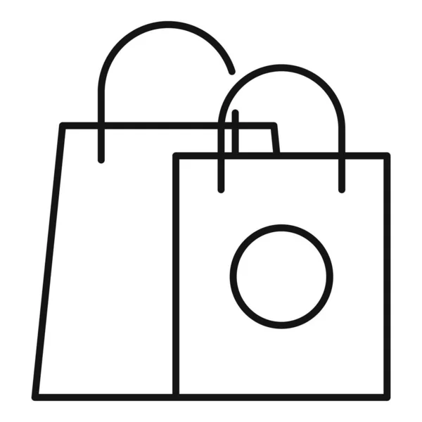 Icono de adicción a las compras, estilo de esquema — Vector de stock