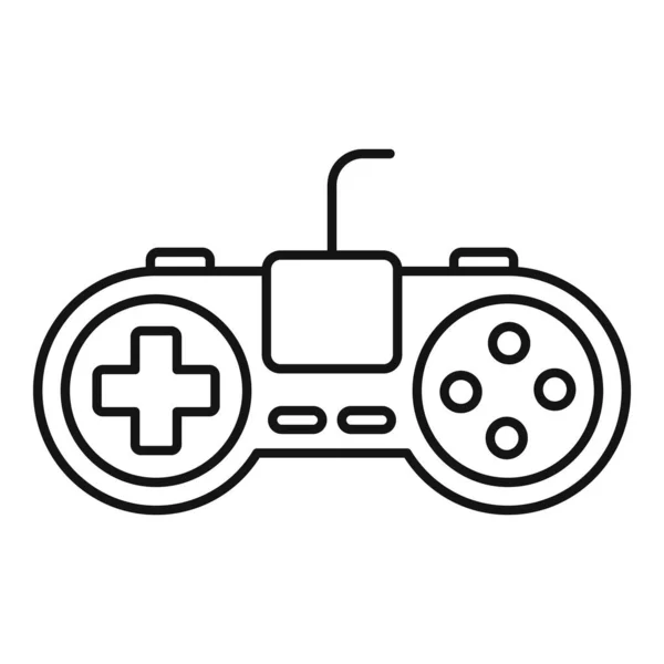 Icono de adicción a los videojuegos, estilo de esquema — Archivo Imágenes Vectoriales