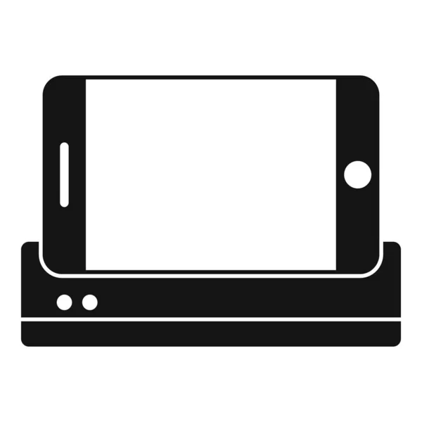 Icono del soporte del cargador del teléfono inteligente, estilo simple — Vector de stock