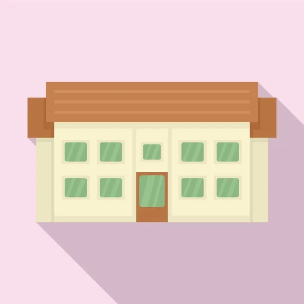 Icono de casa de campo residencial, estilo plano — Vector de stock
