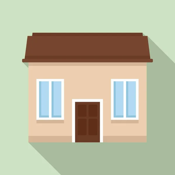 Property cottage icoon, platte stijl — Stockvector